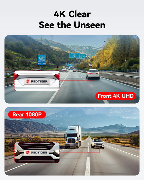 REDTIGER F7NP Dash Cam Front Rear, 4K/2.5K Full HD Dash Camera for Cars, Included 32GB Card, Built-in Wi-Fi GPS, 3.16” IPS Screen, Night Vision, 170°Wide Angle, WDR, 24H Parking Mode Hot Sales REDTIGER Dash Cam