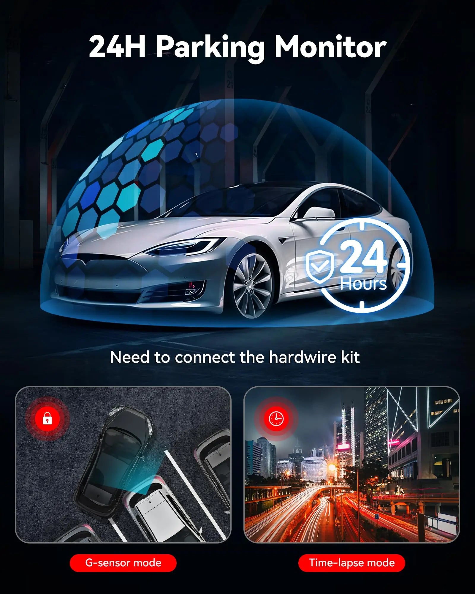 REDTIGER F7NP Dash Cam Front Rear, 4K/2.5K Full HD Dash Camera for Cars, Included 32GB Card, Built-in Wi-Fi GPS, 3.16” IPS Screen, Night Vision, 170°Wide Angle, WDR, 24H Parking Mode