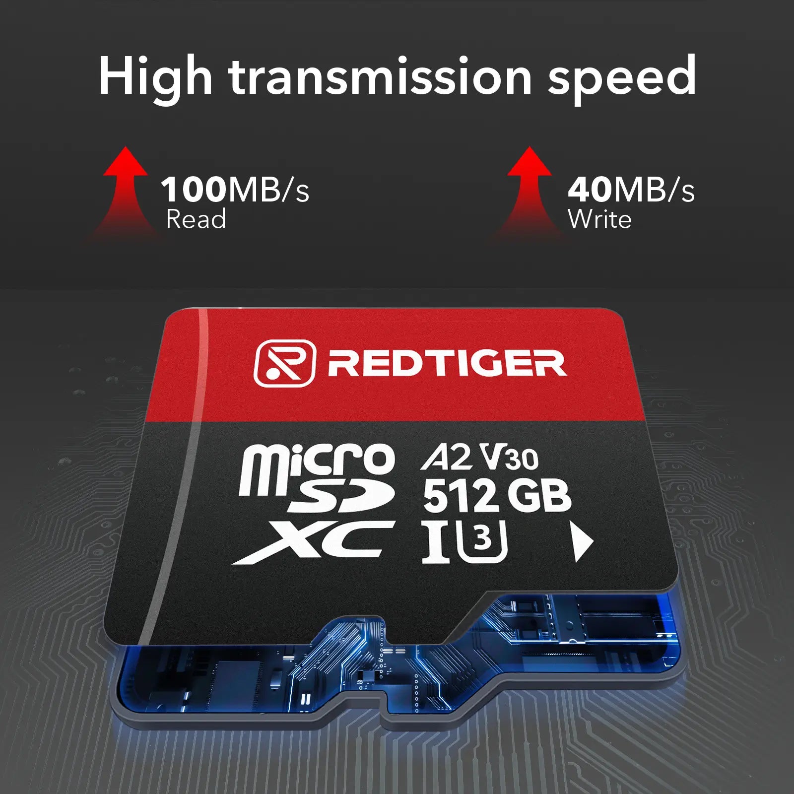 Redtiger 512GB SD Card For Dash Cam Class 10 U3