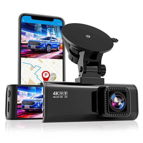 4K Dash Cam Built-in Wi-Fi UHD2160P Discreet Car Dashboard Camera Recorder  with 24-Hour Parking Monitor, Super Night Vision, Loop Recording, 170° Wide  Angle, Support APP