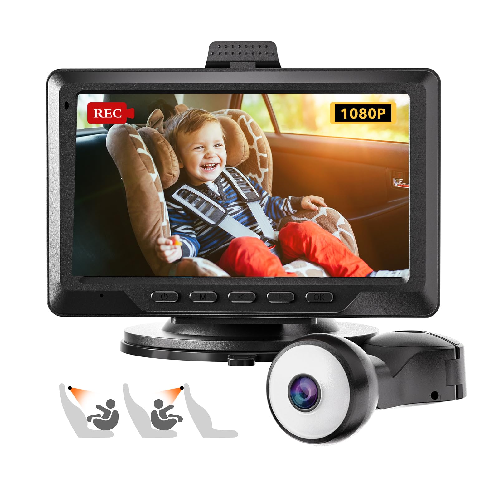Redtiger 1080P Full-Color Night Vision Rear Facing Baby Monitor Hot Sales REDTIGER Dash Cam   