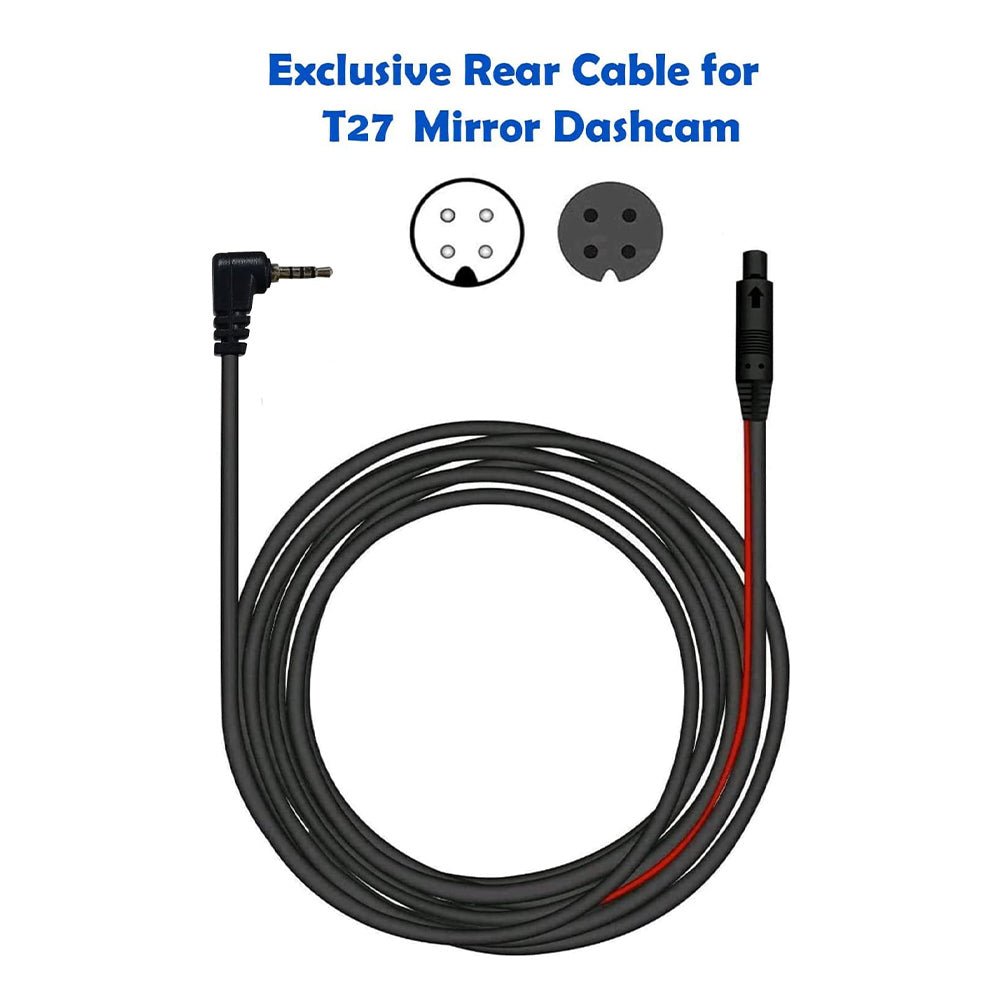 Redtiger T27 33 Feet Rear Camera Extended Cable for Mirror Dash Cam Accessories REDTIGER Dash Cam   